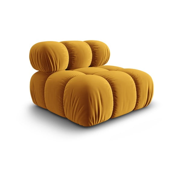 Modul pentru canapea galben cu tapițerie din catifea (de mijloc) Bellis – Micadoni Home-image-3