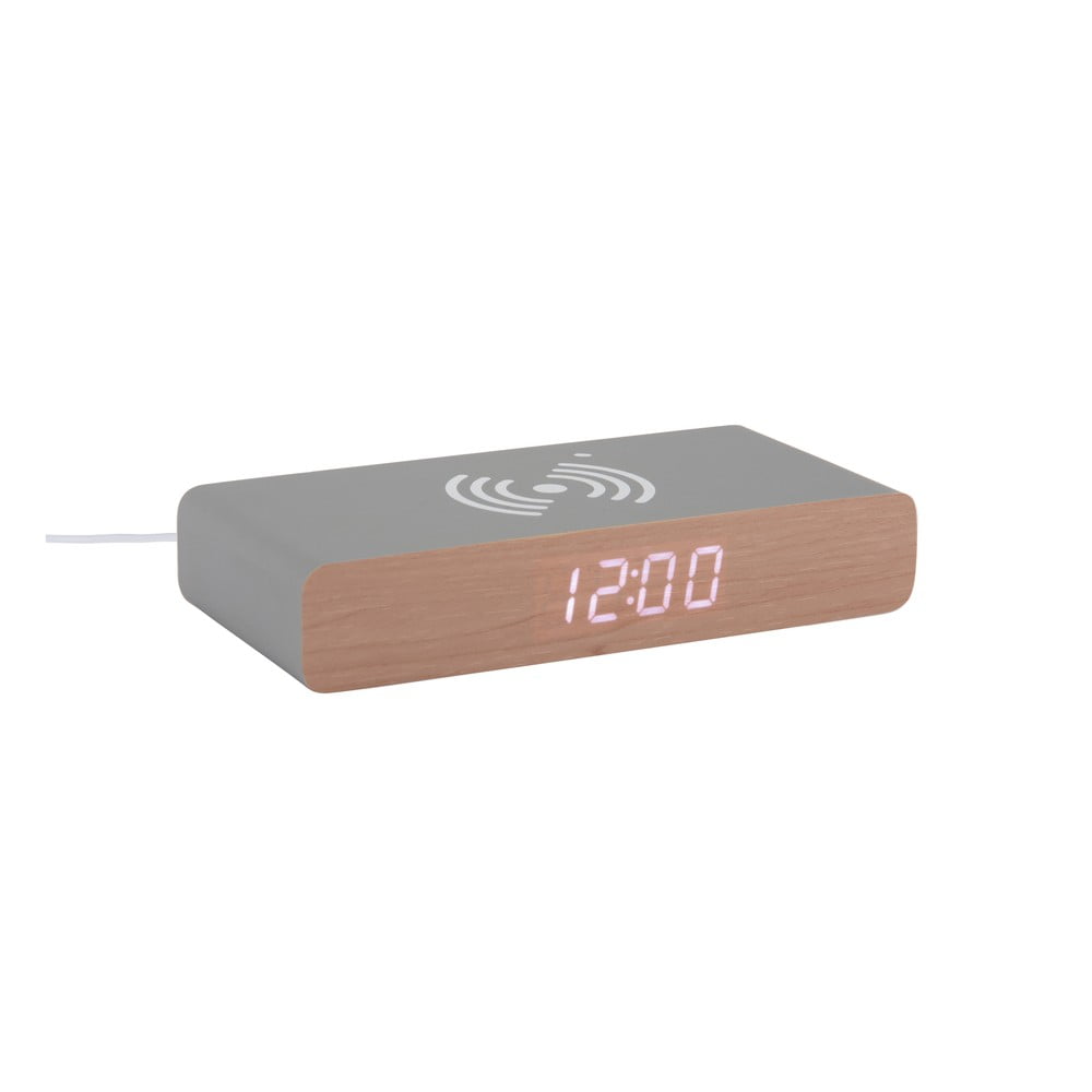 Ceas deșteptător digital cu încărcător wireless Retro Flat LED – Karlsson