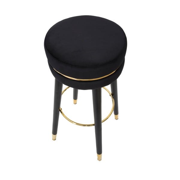 Scaun de bar negru/auriu tapițat (înălțime șezut 74 cm) Paris – Mauro Ferretti-image-2