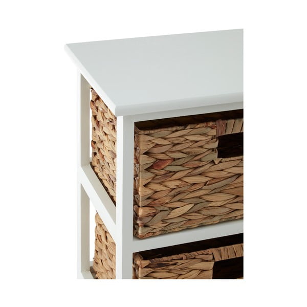 Etajeră de baie albă/în culoare naturală din lemn masiv de paulownia 41x70 cm Padstow – Premier Housewares-image-1