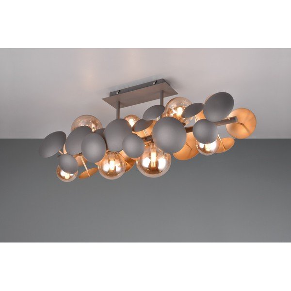 Plafonieră gri-auriu cu abajur din sticlă 76x22 cm Bubble – Trio Select-image-3