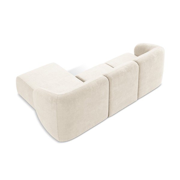 Colțar bej cu tapițerie din chenille (cu colț pe partea dreaptă/cu șezlong) Lani – Makamii-image-3