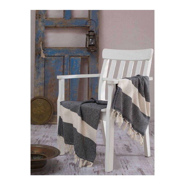 Prosop Hammam Elmas, 100 x 180 cm, crem-negru-image-1