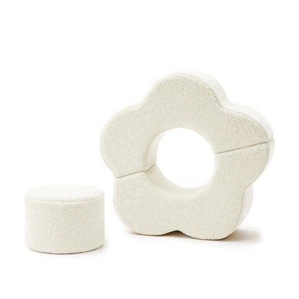 Teren de joacă din spumă crem 3 buc. din material bouclé înălțime 27 cm 88x90 cm – Meowbaby