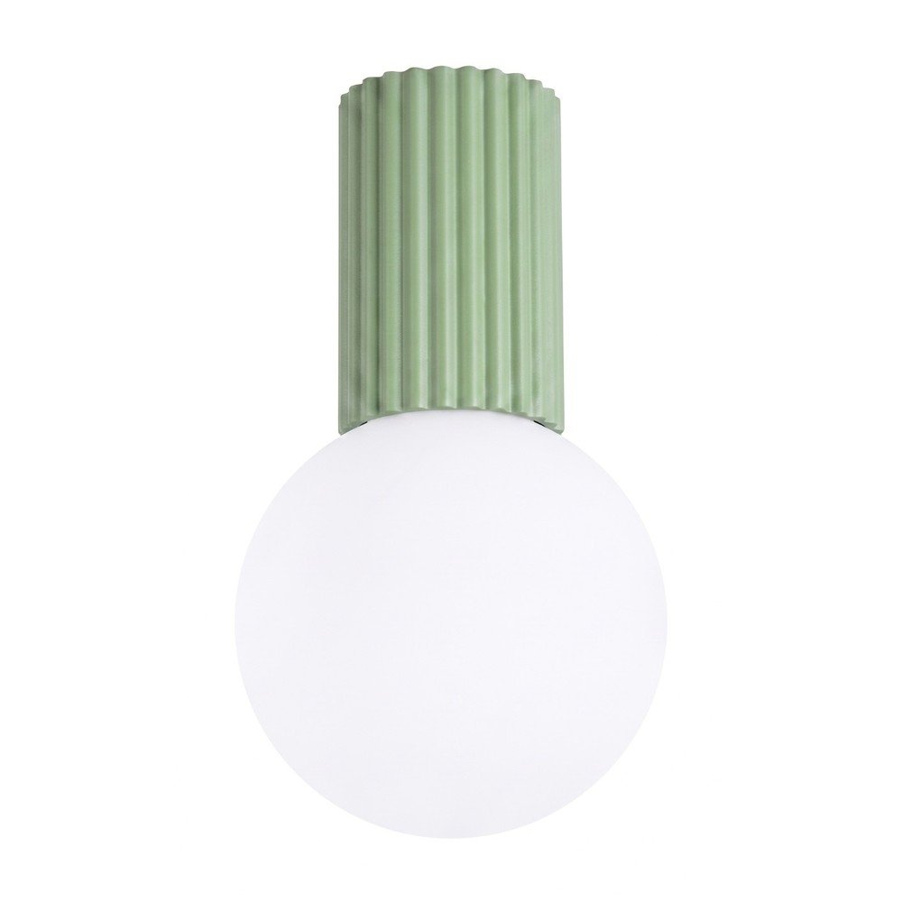 Plafonieră verde salvie din sticlă opal ø 12 cm Orbital – Sollux