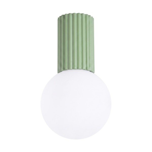 Plafonieră verde salvie din sticlă opal ø 12 cm Orbital – Sollux