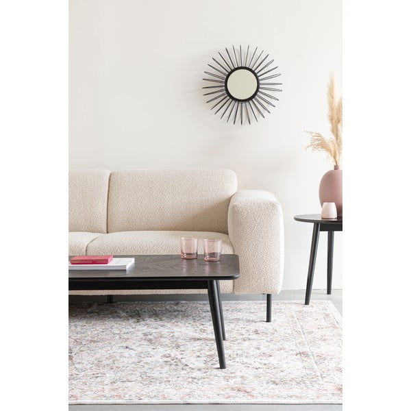 Măsuță de cafea neagră cu blat cu aspect de lemn de stejar 60x120 cm Fabio – White Label-image-1