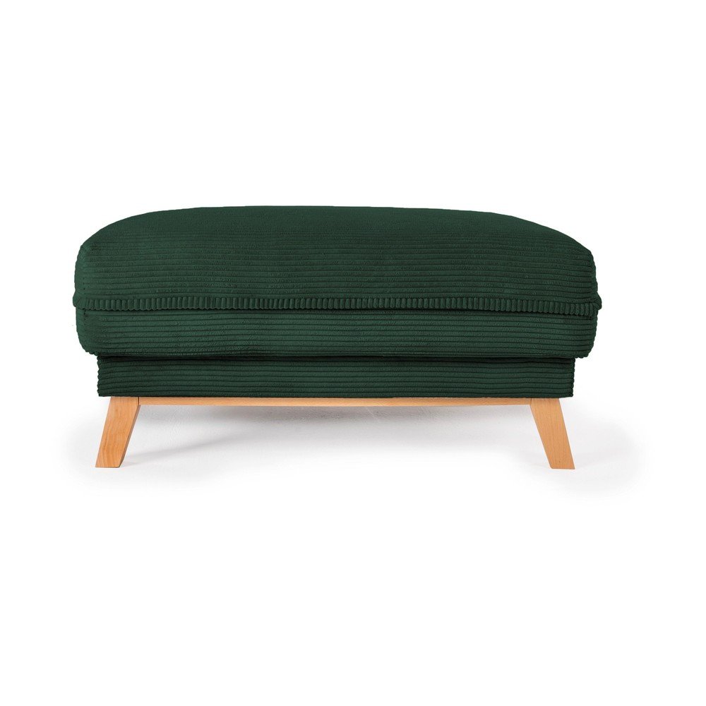 Taburet verde închis cu tapițerie din catifea reiată Tori – Bonami Selection
