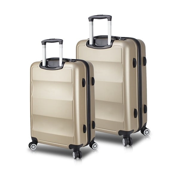 Set 2 valize cu roți și port USB My Valice LASSO Cabin & Medium, auriu