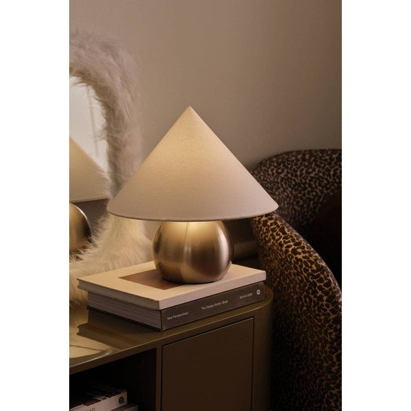 Veioză albă/argintiu-lucios din material textil (înălțime 38 cm) Connie – Ellos Home-image-1