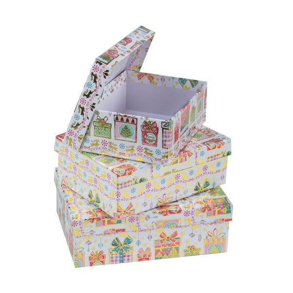 Set 3 cutii pătrate din carton Unimasa Gift, 18,5 x 16,5 cm