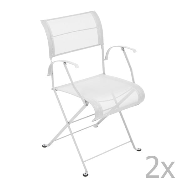 Set 2 scaune pliante cu mânere Fermob Dune, alb