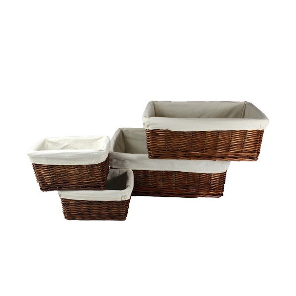 Set 4 coșulețe Wicker Dark
