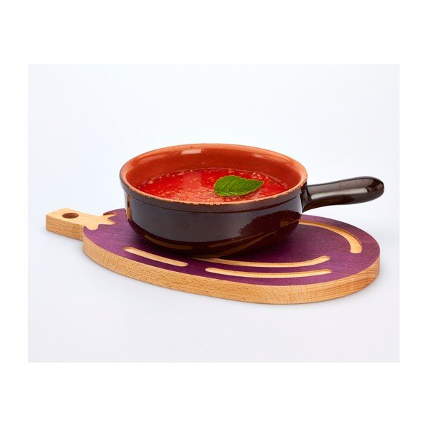 Tocător din lemn de fag Bisetti Eggplant, 20 x 36 cm-image-2
