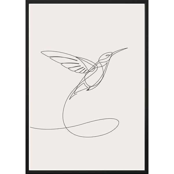 Poster cu ramă pentru perete SKETCHLINE/HUMMINGBIRD, 70 x 100 cm