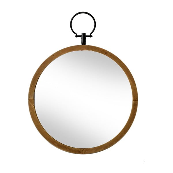 Oglindă cu ramă din lemn Red Cartel, Ø 50 cm