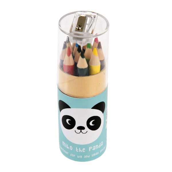 Set 12 creioane colorate cu suport Rex London Miko The Panda