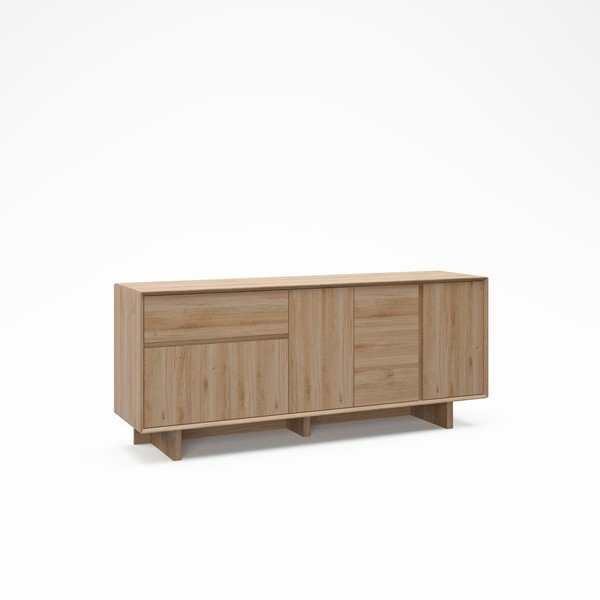 Comodă în culoare naturală cu aspect de lemn de stejar 180x76x45 cm Carpi – Marckeric-image-2