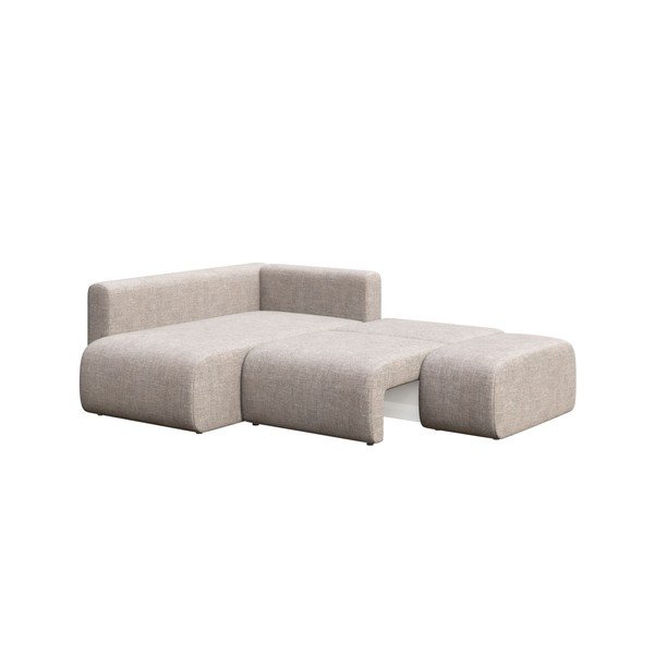 Colțar gri deschis extensibil, cu spațiu de depozitare (cu colț pe partea stângă / cu șezlong) Lumine – Ghado-image-3