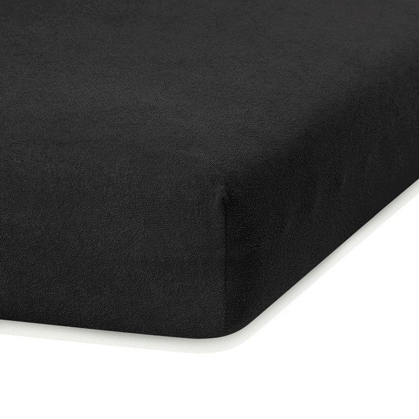 Cearceaf negru din frotir cu elastic 220x200 cm Ruby – AmeliaHome-image-1
