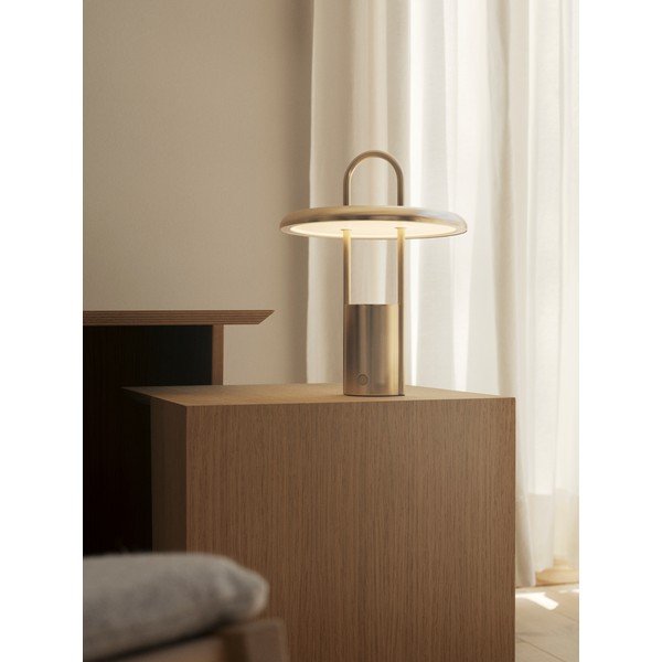 Veioză argintie LED cu intensitate reglabilă din oțel inoxidabil (înălțime 25 cm) Pier – Stelton-image-1