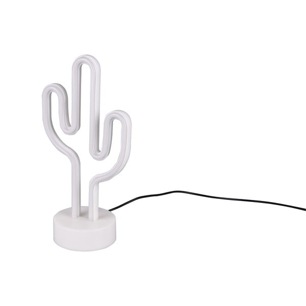 Veioză albă LED (înălțime 29 cm) Cactus – Trio
