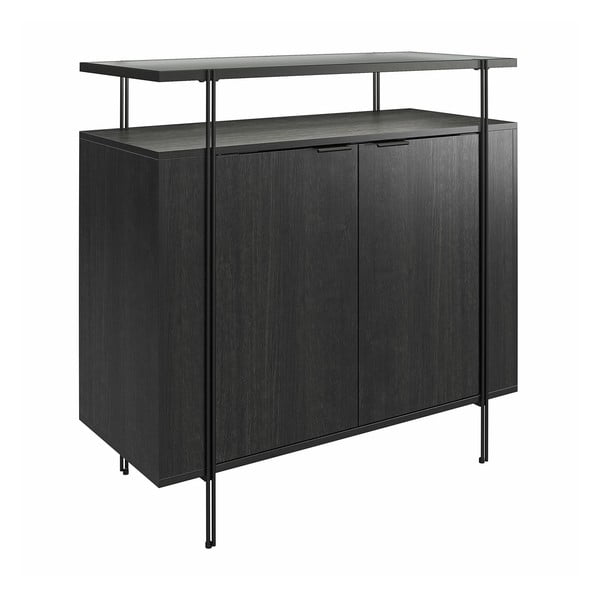 Comodă joasă neagră cu aspect de stejar 90x90 cm Wainwright - Queer Eye-image-1