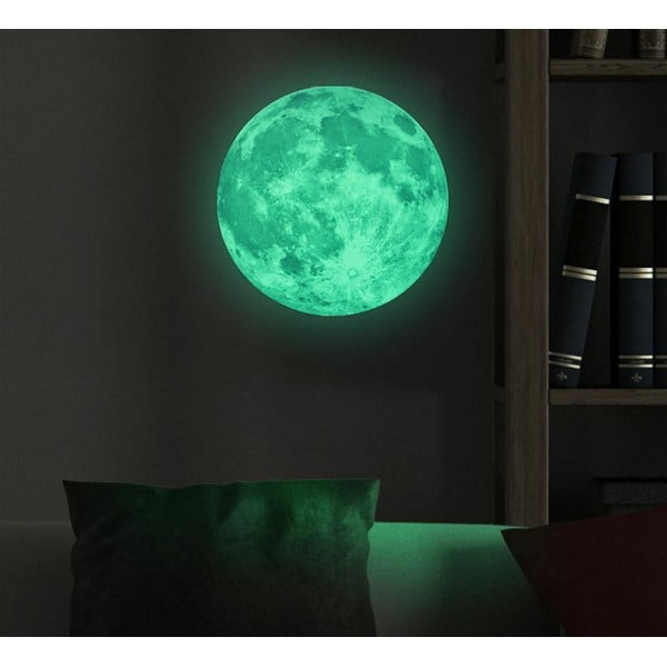 Autocolant fosforescent Ambiance Real Moon, ⌀ 30 cm-image-1