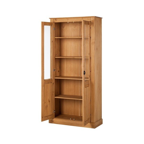 Vitrină din lemn de pin cu 2 uși Støraa Tommy, culoare naturală-image-2