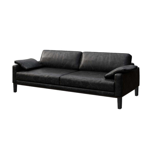Canapea din piele MESONICA Musso, negru, 211 cm-image-2