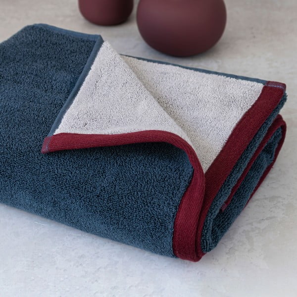 Prosoape albastru-închis/gri 2 buc. din bumbac organic din frotir 40x55 cm Soft – Mette Ditmer Denmark-image-1