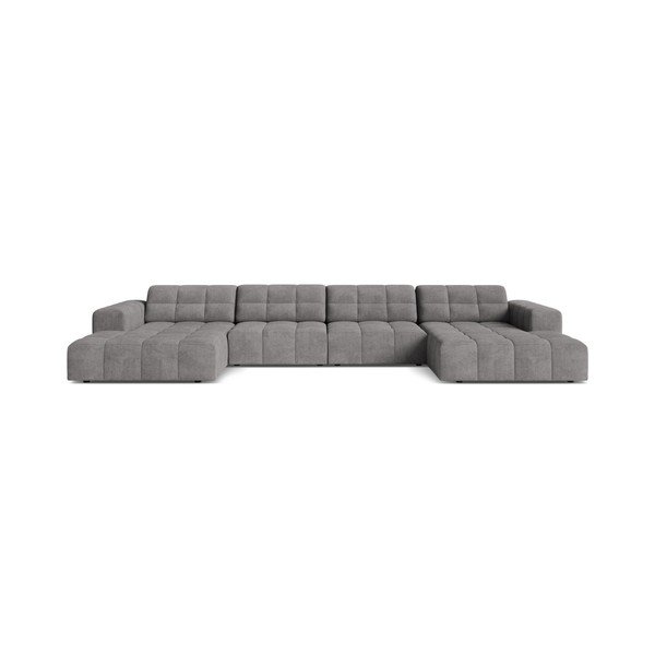 Colțar gri cu tapițerie din chenille (în formă de "U") Chicago – Cosmopolitan Design