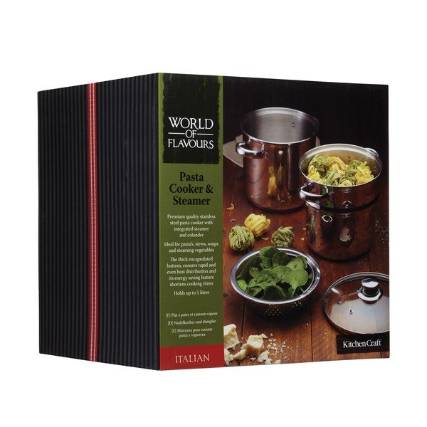 Oală pentru paste cu sită pentru gătirea cu aburi Kitchen Craft Italian, 4 l-image-1