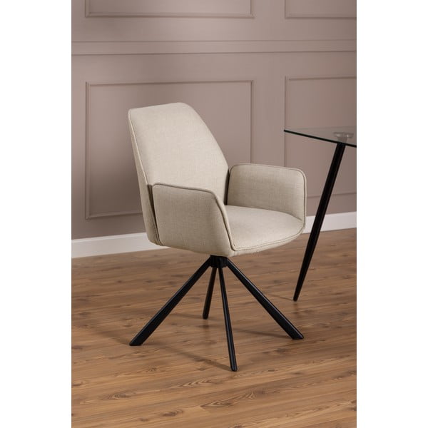 Set de scaune de sufragerie bej cu cotiere 2 buc. tapițat Glenda – Actona-image-1