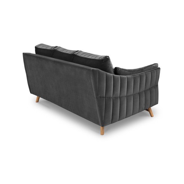 Canapea cu tapițerie de catifea Interieur 86 Elysée, 232 cm, gri închis-image-3