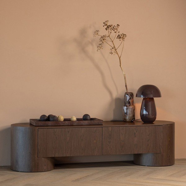 Comodă TV în culoare naturală închisă 200x50x50 cm Velari – WOOOD-image-1