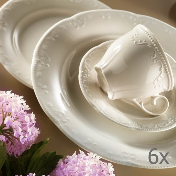 Set 6 cești din porțelan cu farfurioare Kutahya Elegance, 150 ml-image-1