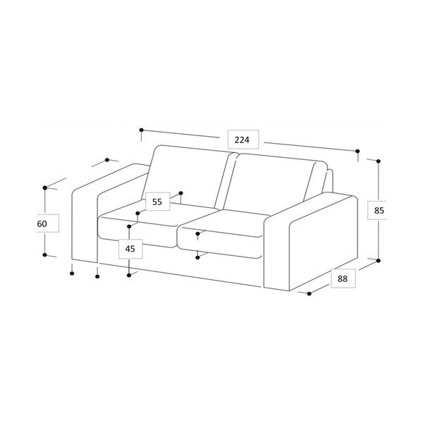 Canapea bej 224 cm Copenhagen – Scandic-image-4