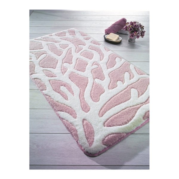 Covoraș de baie Confetti Bathmats Moss, 100 x 160 cm, roz