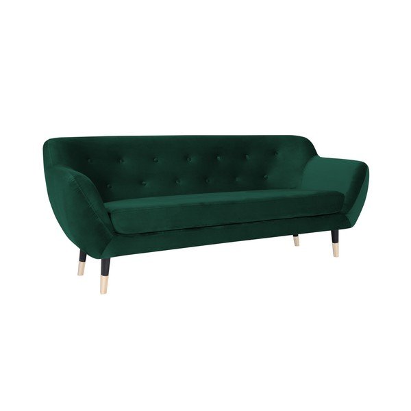 Canapea cu picioare negre Mazzini Sofas AMELIE, verde, 188 cm-image-2