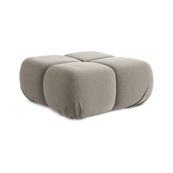 Taburet modular bej cu tapițerie din catifea Lokua – Makamii-image-1