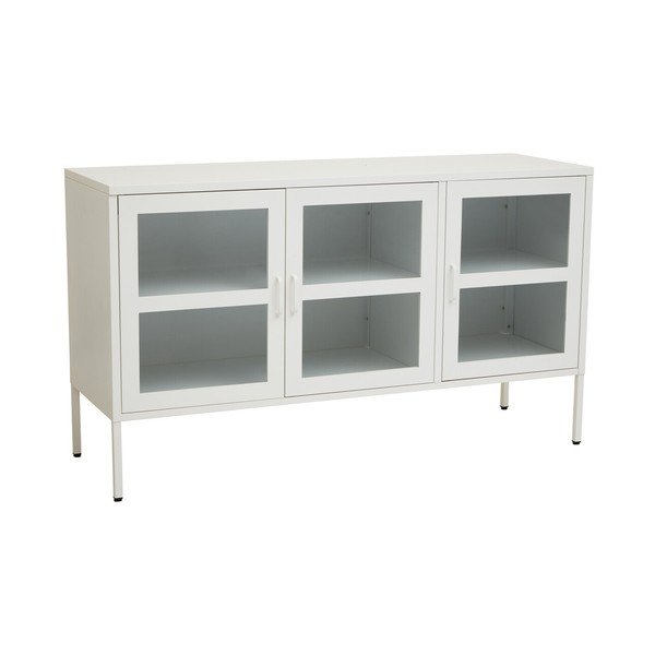 Vitrină albă din oțel 140x80x45 cm Acier – Premier Housewares