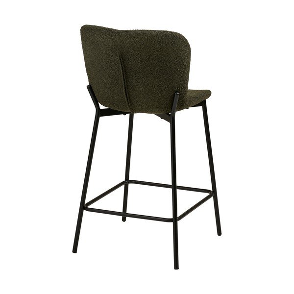 Scaun de bar verde închis tapițat (înălțime șezut 65 cm) Maceda – House Nordic-image-3
