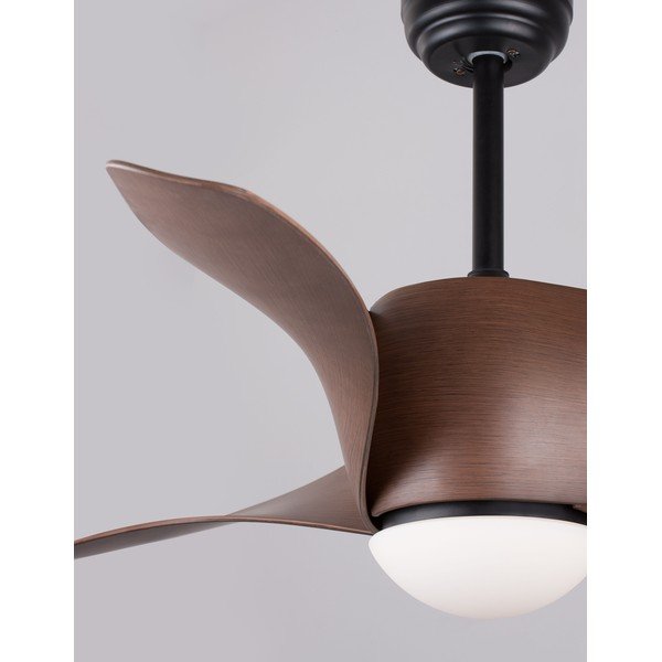 Plafonieră negru-mat/în culoare naturală închisă LED din metal cu abajur din sticlă Breeze – Nova Luce-image-1