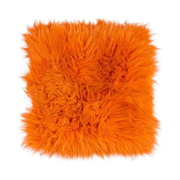 Pernă din blană cu fir lung pentru scaun Orange, 37 x 37 cm, portocaliu 