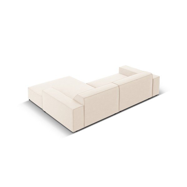 Colțar modular crem cu tapițerie din catifea (cu colț pe partea dreaptă/cu șezlong) Jodie – Micadoni -image-1