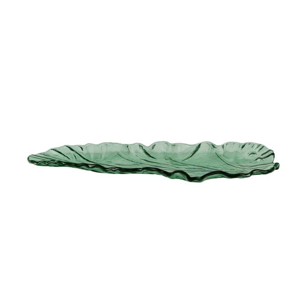 Farfurie servire din sticlă Bahne & CO, 30 x 12 cm, verde