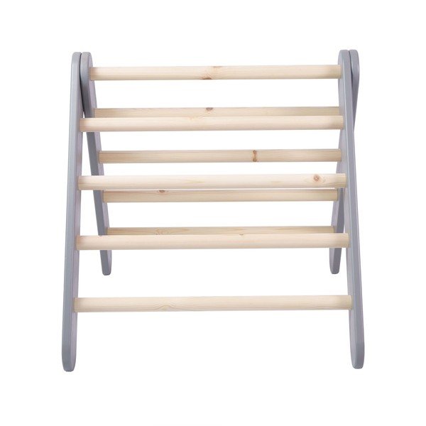 Triunghi Pikler de cățărat gri/în culoare naturală din lemn de pin 265x61x60 cm Montessori – Meowbaby-image-3