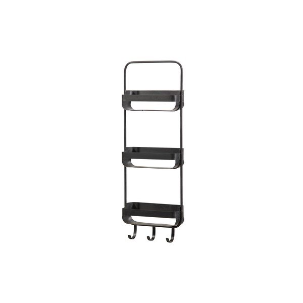 Cuier de perete negru cu raft din metal Akke – WOOOD-image-1
