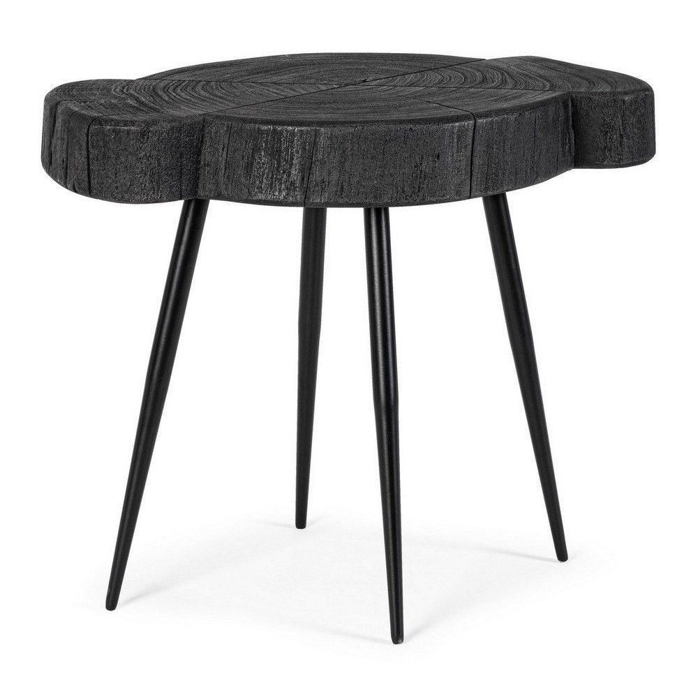 Masuta de cafea neagra cu blat din lemn de acacia 35x45 cm Zakia – Bizzotto